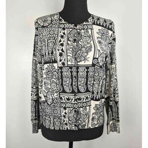 Silk Oliver Perry Paisley Cardigan PL Y2K Luxury Knit Art to Wear Quiet Luxury